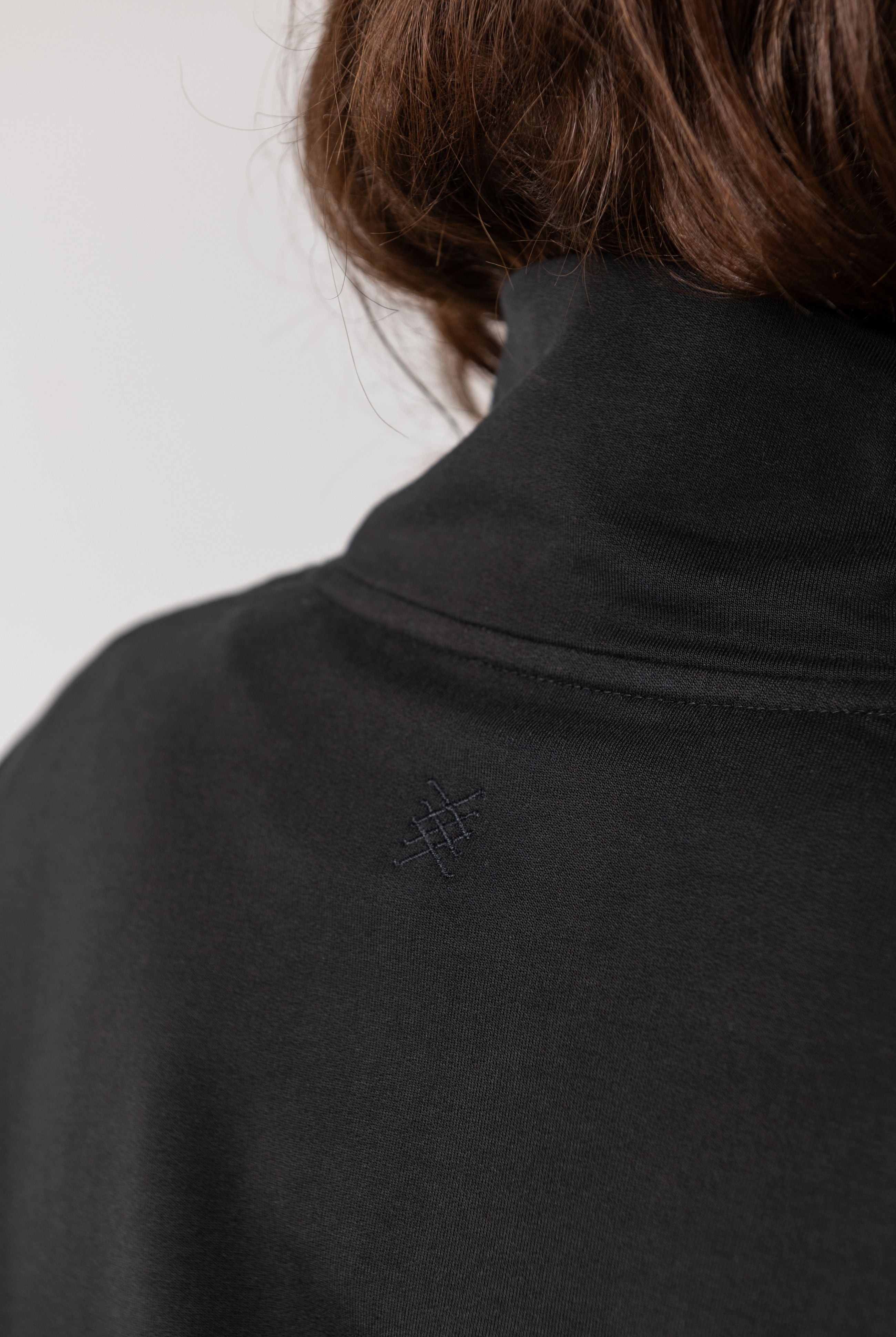 Women shown wearing Black Quarter zip pullover